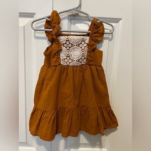 Wonder Nation Baby Girl Dress with Lace Detail